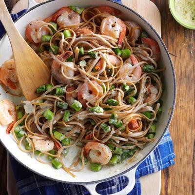 asperge garnalen linguine