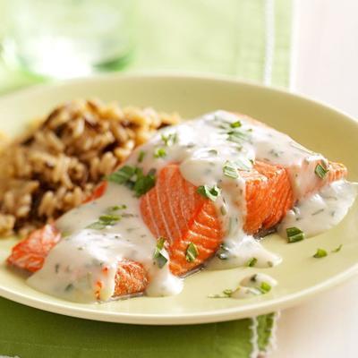 tarrogon zalmsteaks met dijon