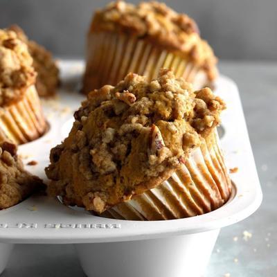 jumbo pompoen-pecannoot muffins
