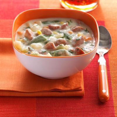 frank-potato chowder