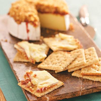 Raspberry Walnut Crusted Brie