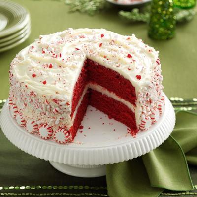 pepermunt rode fluwelen cake