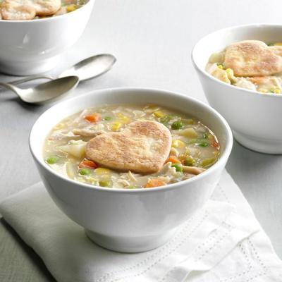 kip pot taart soep en zelfgemaakte taart korst