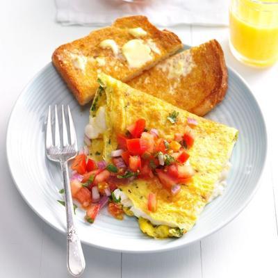 roomkaas en bieslookomelet