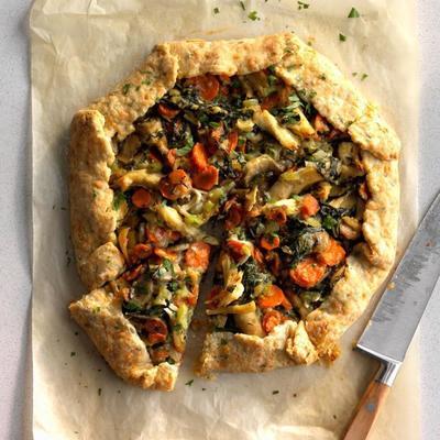 kippoppetje galette met cheddar-tijm korst