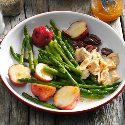 in de hand gehouden nicoise salade
