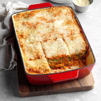 6 plantaardige lasagne met tomatensaus