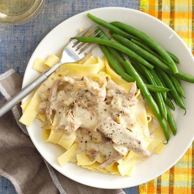 langzaam gekookte kalkoen stroganoff