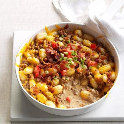 bacon cheeseburger gnocchi koekepan