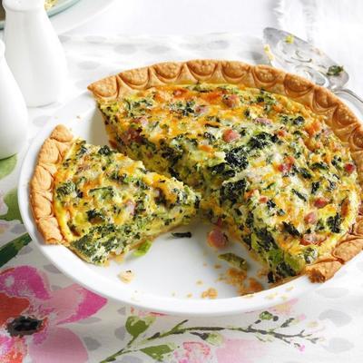 ham en collard groene quiche