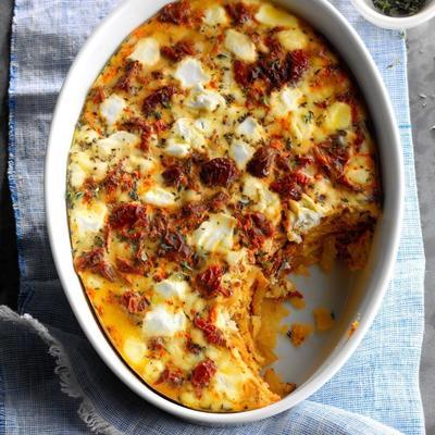 slowcooker zongedroogde tomatenfrittata