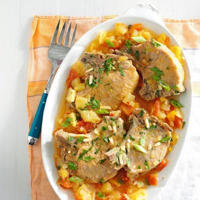 tropische lente varkenskoteletten