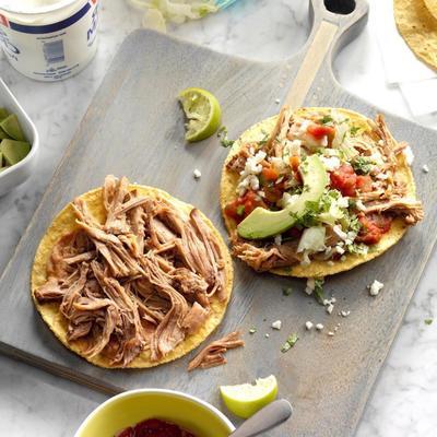 lime-chipotle carnitas tostadas