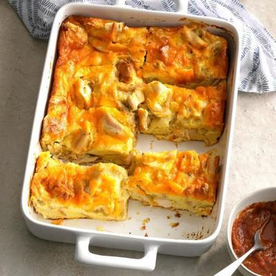 puffy chili relleno strata