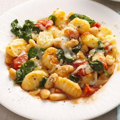 koekepan gnocchi met witte bonen