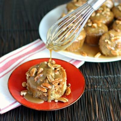 caramel banana poke muffins