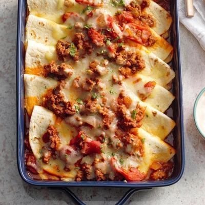 omvouwen tortilla bakken
