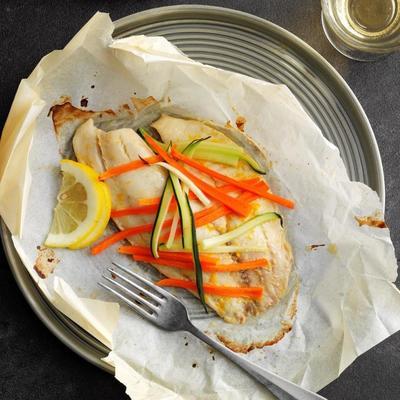 oranje tilapia en papillote