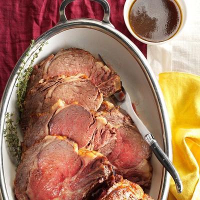 prime rib met salie jus Crusted met zout en peper