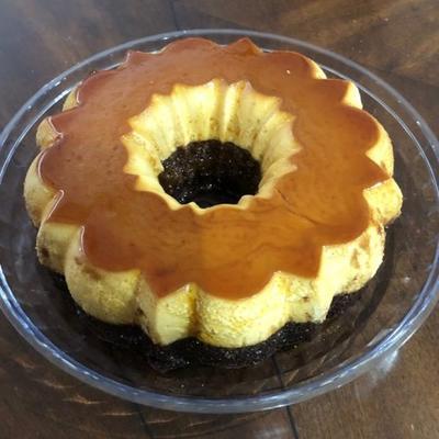 chocolate caramel flan cake