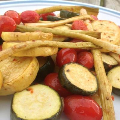 gerookte courgette en squash