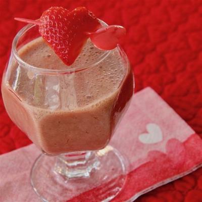 chocolade-behandelde aardbeien smoothie