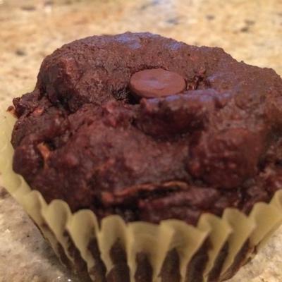 flourless dubbele chocola chip courgette muffins