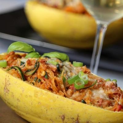 paleo spaghetti pompoen primavera