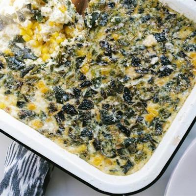 rokerige poblano corn pudding