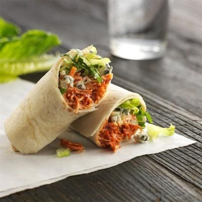 slow cooker buffalo chicken wraps