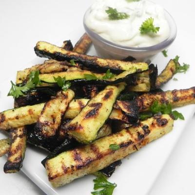 gegrilde courgette plakjes