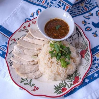 khao man gai thai kip en rijst (gezonde versie)