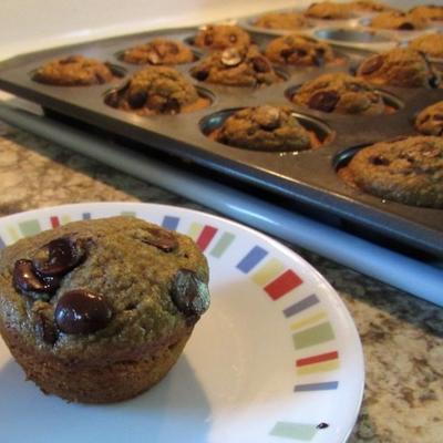 flourless muffins van bananenchocoladeschilfers