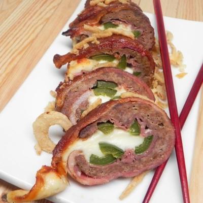 gegrilde bacon sushi roll