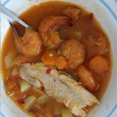 Mexicaanse garnalensoep (caldo de camaron)