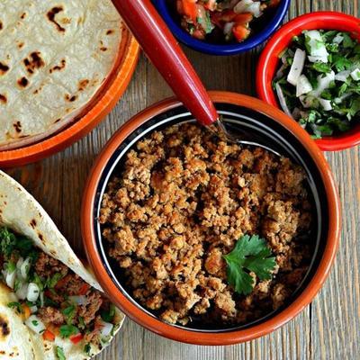 cameron's ground turkey salsa ranchera voor taco's en burrito's