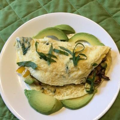 avocado en feta-eiwit omelet