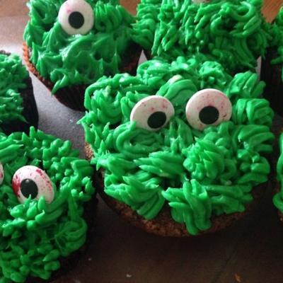 monster chocolade cupcakes voor halloween