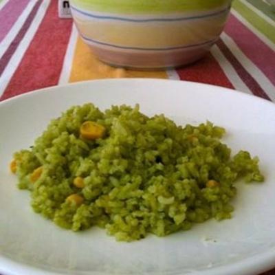arroz verde (groene rijst met koriander)