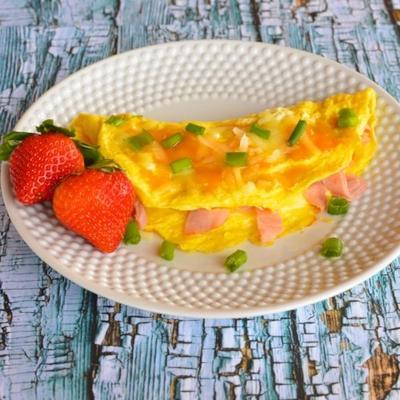 ultieme koolhydraatarme ham en kaasomelet voor twee