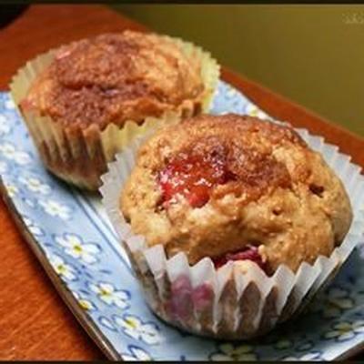 vegan rabarber kaneel streusel muffins