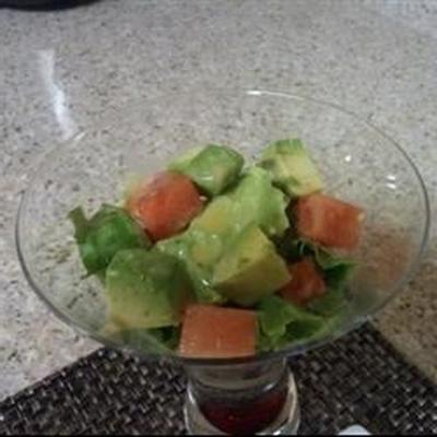 cool-off-the-heat salade van avocado en watermeloen