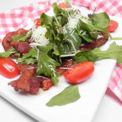 gegrilde bacon salade met rucola en balsamico
