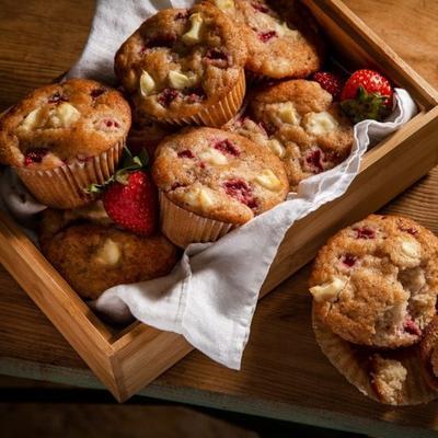 aardbeien maanzaad roomkaas muffins