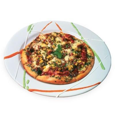 jerk chicken pizza met mango salsa