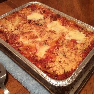 vlees en auberginesaus lasagne