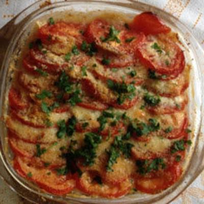 gratin van tomaat-mozzarella