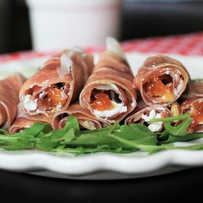 zoete en hartige prosciutto-roll-ups