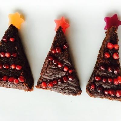 veganistische kerstboom brownies