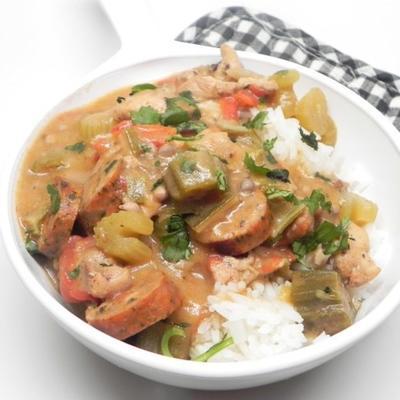 instant pot® kip en worst gumbo